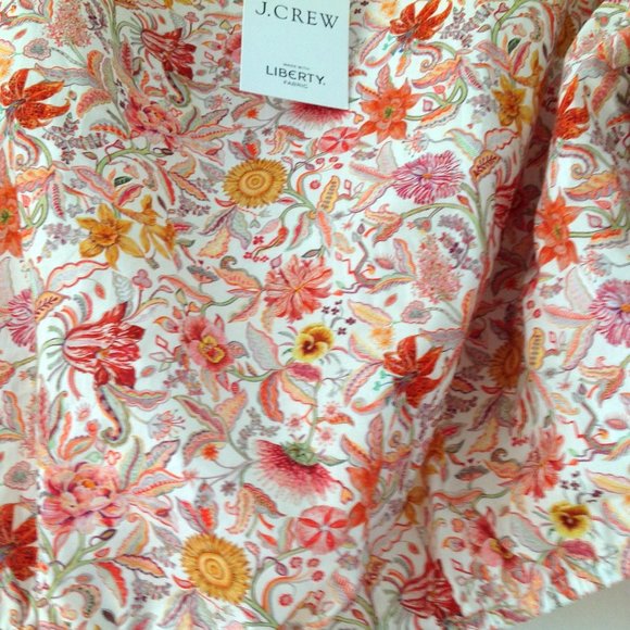 J Crew Cropped Top In Liberty Floral Print Cottagecore Prairie Whimsical - Picture 7 of 10